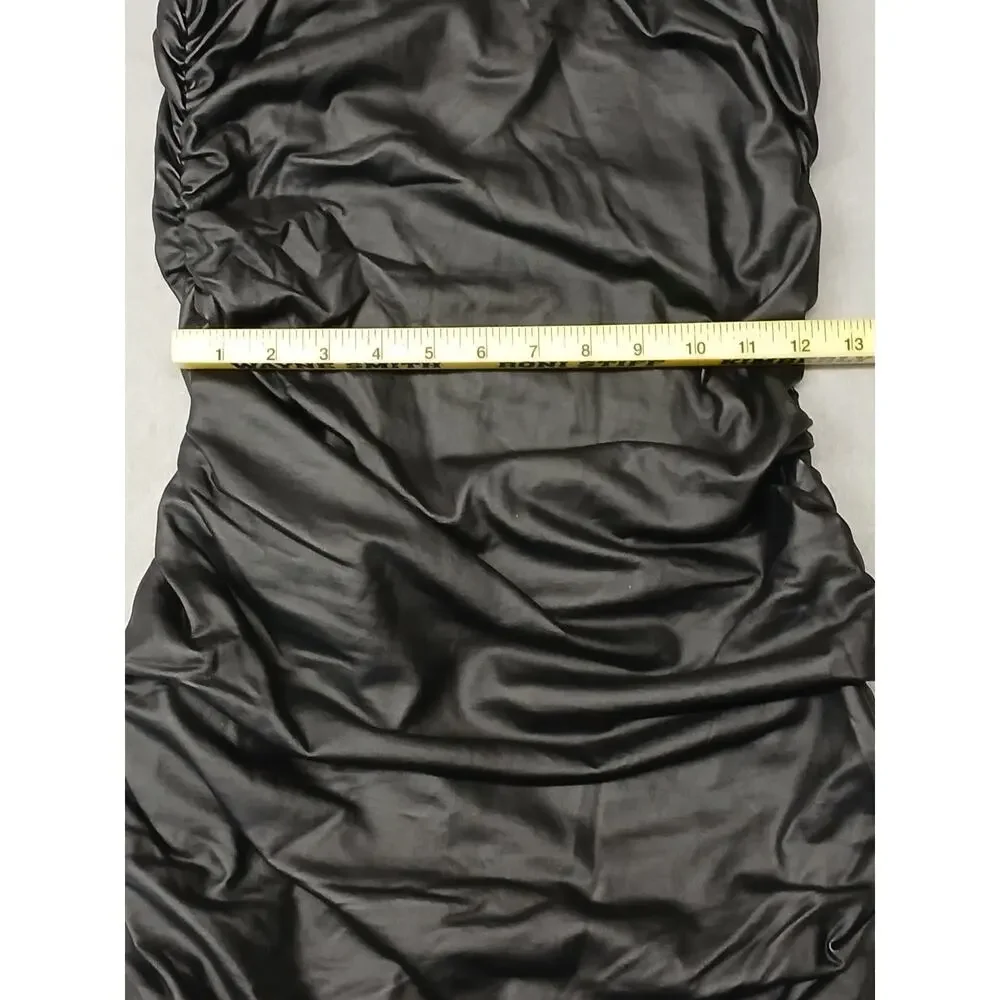Shein (Large) Women's Black Leather Strap Mini Dress - Picture 3 of 7